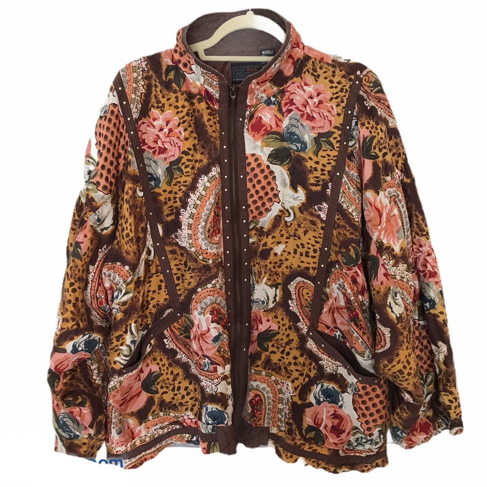 Vintage 80s MURELI Silk Windbreaker Bomber Jacker